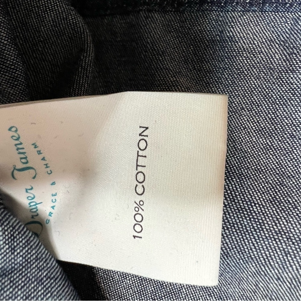 Draper James Blue Denim Chambray Shift Dress Ruffle 8. 1357 - Picture 5 of 5